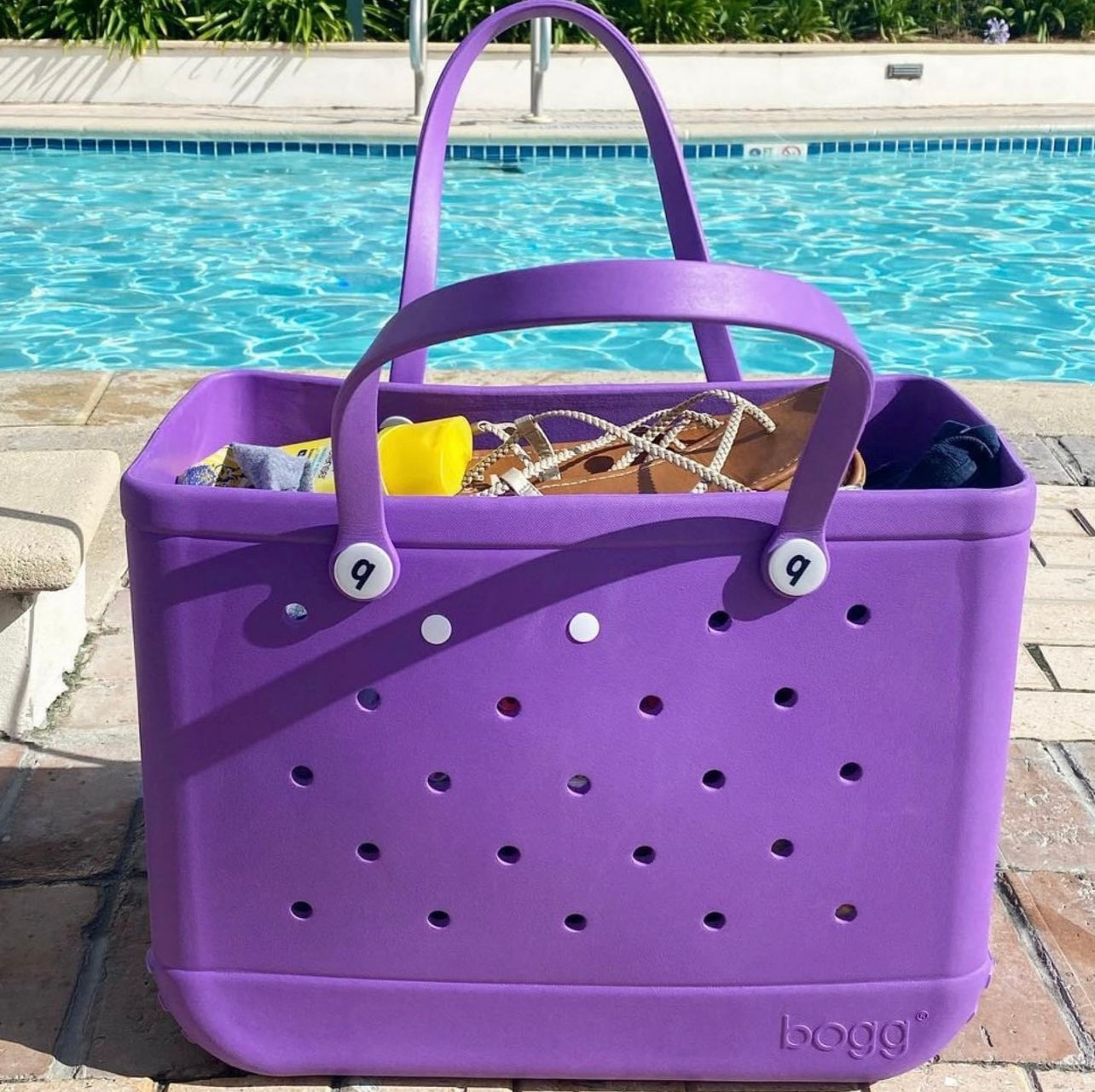 Medium Purple summer buckets bag+ large transparent inner bag +Free portable sunscreen applicator