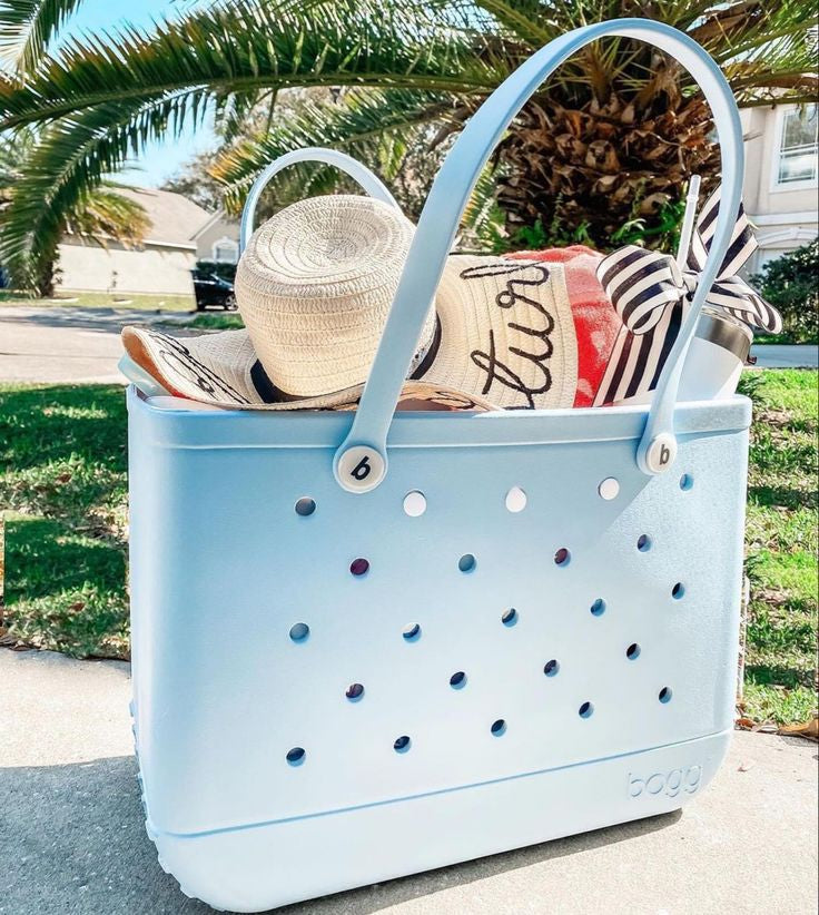 Medium blue summer buckets bag+ large transparent inner bag + Free portable sunscreen applicator