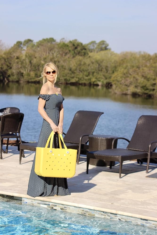 Large yellow summer buckets bag+ large transparent inner bag