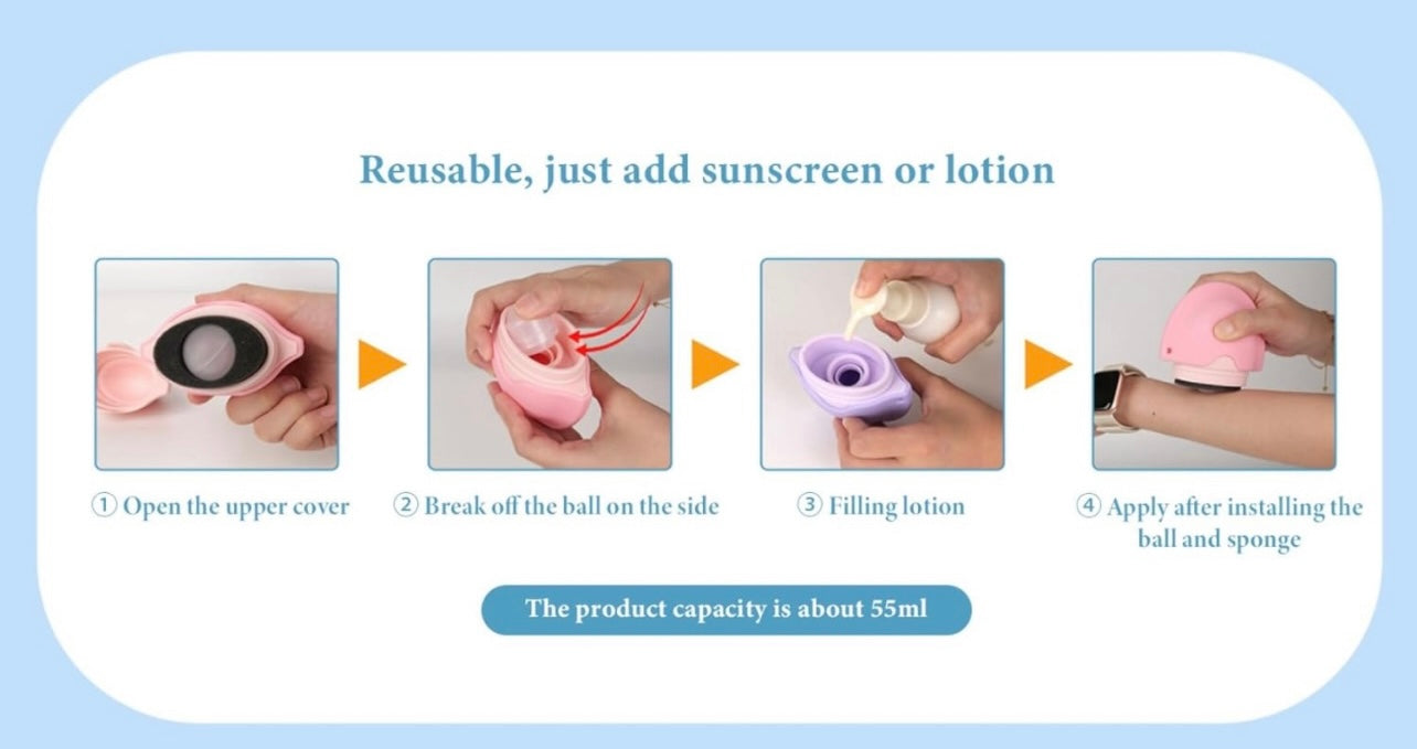 Green portable sunscreen applicator