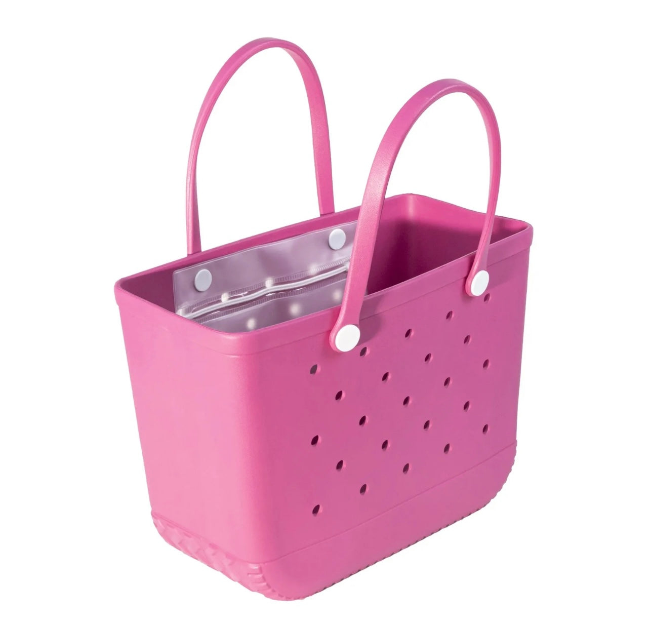 Large pink summer buckets bag+ large transparent inner bag+ Free portable sunscreen applicator